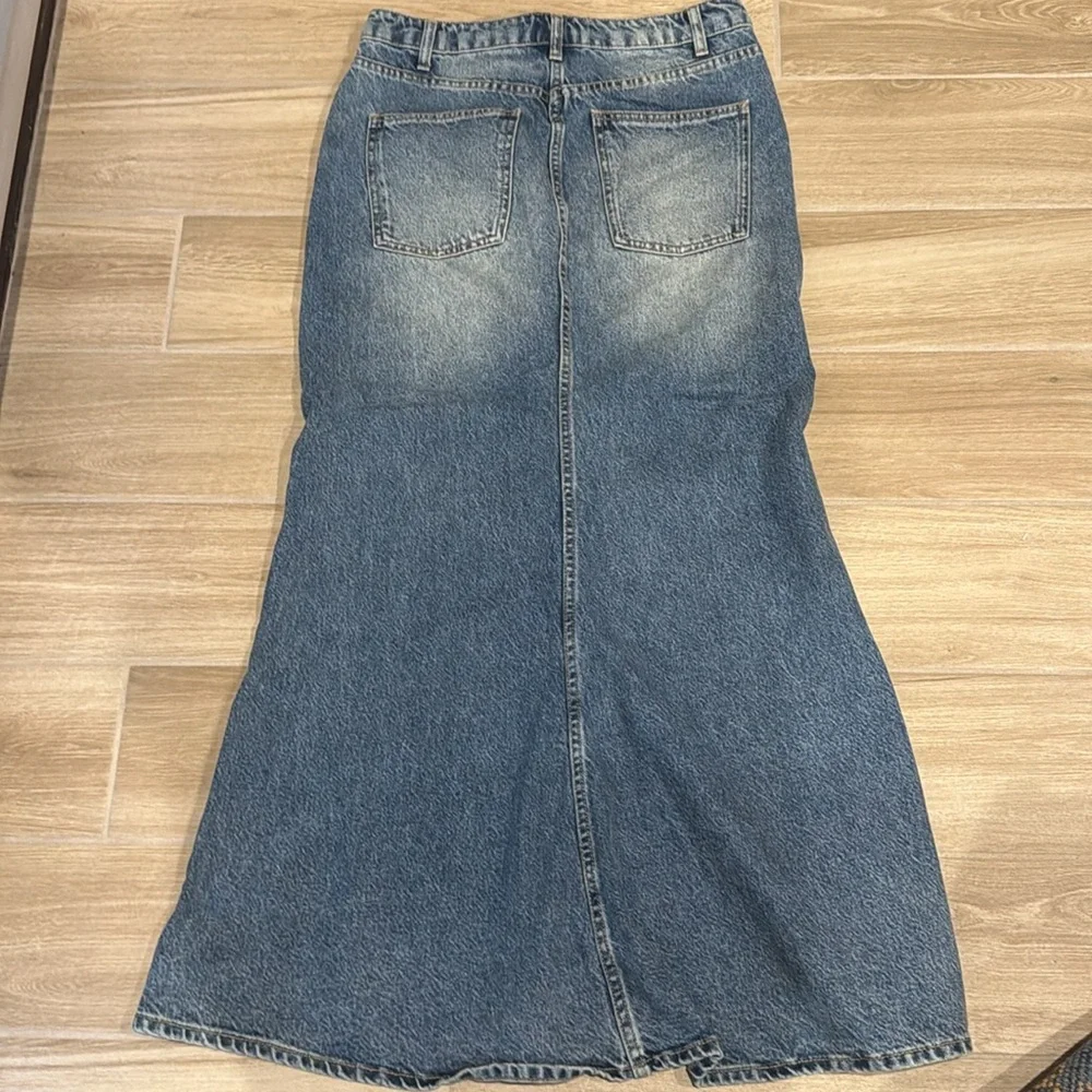 H&M mermaid denim skirt size 10, New Maxi jeans skirt Very pretty H & M - Picture 9 of 16